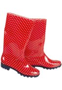 Roter / weißer Damen-Gummistiefel Punkten von XQ Footwear 3