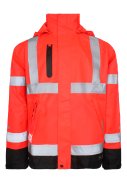 Rote/schwarze Hi-Vis Regenjacke von Lyngsøe Rainwear