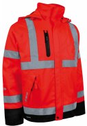 Rote/schwarze Hi-Vis Regenjacke von Lyngsøe Rainwear