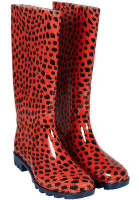 Roter / schwarzer Damen-Gummistiefel von XQ Footwear