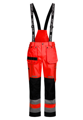 Rote/schwarze Hi-Vis Regenhose von Lyngsøe Rainwear