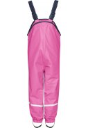 Pinkfarbene mit Fleece gefütterte Regenlatzhose von Playshoes 1