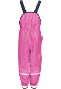 Pinkfarbene mit Fleece gefütterte Regenlatzhose von Playshoes 4