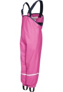 Pinkfarbene mit Fleece gefütterte Regenlatzhose von Playshoes 3