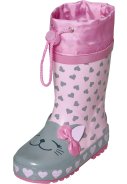 Rosa/graue Regenstiefel Katze von Playshoes 1