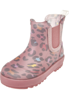 Playshoes Niedrige Chelsea Gummistiefel Rosa Leo Print
