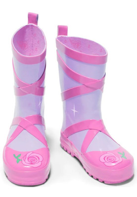 Rosa / lila Kinder Gummistiefel Ballett von Kidorable