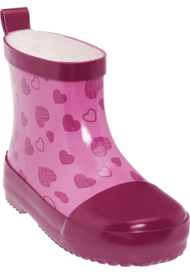 Rosa kurze Regenstiefel mit Herzchen von Playshoes