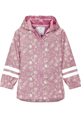 Rosa bedruckte Regenjacke mit Fleecefutter von Playshoes