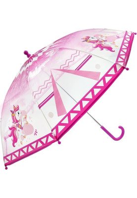 Rosa / transparente Einhorn-Kuppelschirm