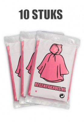 Rosa Einweg Regenponcho's (10 St.)