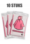 Rosa Einweg Regenponcho's (10 St.)