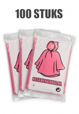 Rosa Einweg Regenponchos (100 St.)