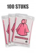 Rosa Einweg Regenponchos (100 St.)