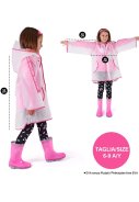 Halbdurchsichtiger Kinderregenmantel mit rosa Einfassung von Cool Kids. 6