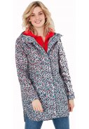 Silbergrau bedruckte Damenregenjacke Go Lightly von Joules 10