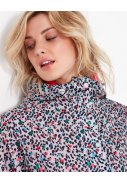 Silbergrau bedruckte Damenregenjacke Go Lightly von Joules 7