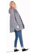 Silbergrau bedruckte Damenregenjacke Go Lightly von Joules 9