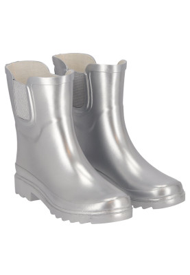 Silver Metallic Damenregenstiefel Chelsea Gummi von XQ Footwear