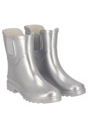 Silver Metallic Damenregenstiefel Chelsea Gummi von XQ Footwear