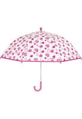 Durchsichtiger Kinderregenschirm mit rosa Herzen von Playshoes