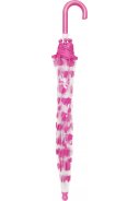 Durchsichtiger Kinderregenschirm mit rosa Herzen von Playshoes 3