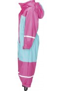 Türkis/rosa Regenoverall mit Fleece-Futter von Playshoes 2