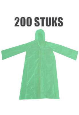 Einweg-Regenmantel mit Verschluss (grün) – 250 Stück