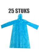 Einweg-Regenmantel mit Verschluss (blau) – 25 Stück