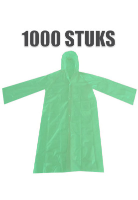Einweg-Regenmantel mit Verschluss (grün) – 1000 Stück