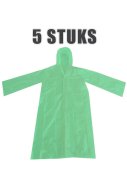 Einweg-Regenmantel mit Verschluss (grün) – 5 Stück