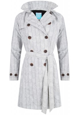 Weiß/schwarzer Trenchcoat Bodille von Happy Rainy Days