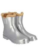 Silver Metallic gefütterte Chelsea Damen Gummiregenstiefel 
