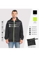 Schwarz mit neon gelbe Regenjacke Windbreaker von Perletti 3