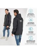 Schwarz mit neon gelbe Regenjacke Windbreaker von Perletti 5