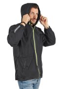 Schwarz mit neon gelbe Regenjacke Windbreaker von Perletti 1