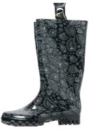 Schwarzer/weißer Damen-Gummistiefel Paisley von XQ Footwear 4