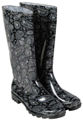 Schwarzer/weißer Damen-Gummistiefel Paisley von XQ Footwear