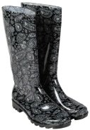 Schwarzer/weißer Damen-Gummistiefel Paisley von XQ Footwear 1