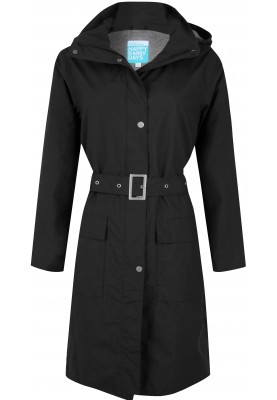 Schwarze lange Regenjacke (Long Coat) Bowie von Happy Rainy Days