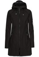 Schwarze Softshell-Regenjacke in Dreiviertellänge von Ilse Jacobsen