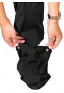 Schwarze Regenhose  (Langgröße) mit durchgehendem Reißverschluss 3