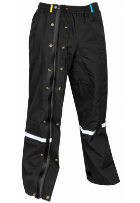 Schwarze Regenhose  (Langgröße) mit durchgehendem Reißverschluss