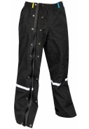 Schwarze Regenhose  (Langgröße) mit durchgehendem Reißverschluss