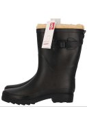 Schwarze gefütterte Damen-Gummiregenstiefel Rubber Rain Boots von XQ 3