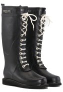 Schwarze hoher Gummistiefel mit Schnürsenkeln von Ilse Jacobsen