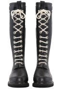Schwarze hoher Gummistiefel mit Schnürsenkeln von Ilse Jacobsen 4