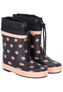 Dunkelblaue Kinder-Gummistiefel Blizzard von XQ Footwear mit Punkten 1