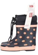 Dunkelblaue Kinder-Gummistiefel Blizzard von XQ Footwear mit Punkten 3