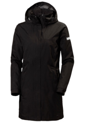 Schwarze lange Damenregenjacke Aden von Helly Hansen